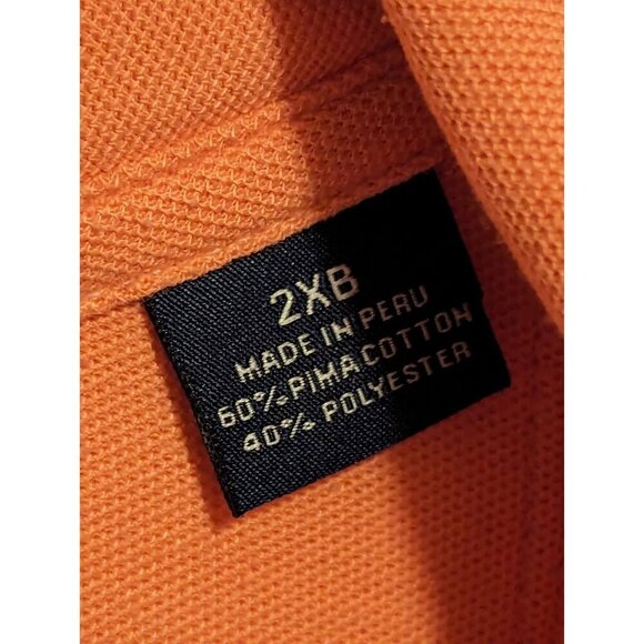 Tommy Bahama Men’s 2XB Short Sleeve Polo Shirt Orange Pima Cotton Blend (993) - Picture 3 of 16
